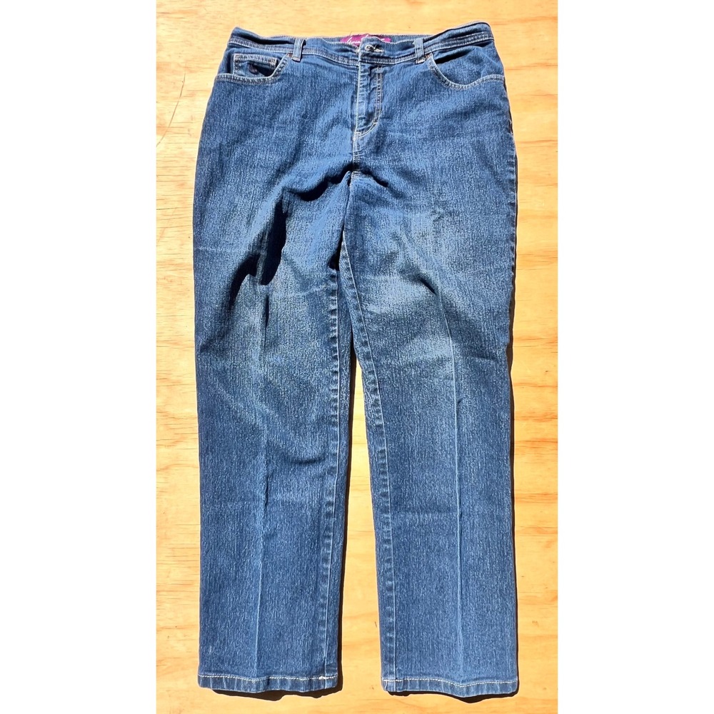 Gloria Vanderbilt Amanda Jeans Womens 12 Medium Wash Blue Straight Leg High Rise